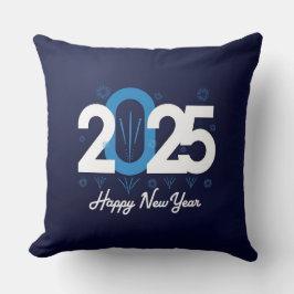 2025 im Detail: Happy New Year Throw Pillow Kissen