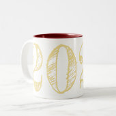 2025 Imitats Gold Typografie Kaffee Tee Neujahr Ta Zweifarbige Tasse (Vorderseite Links)