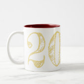 2025 Imitats Gold Typografie Kaffee Tee Neujahr Ta Zweifarbige Tasse (Links)