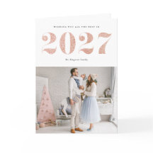 2025 Imitats Rose Gold Glitzer Modernes Glück Neue