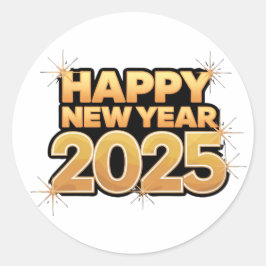 2025 in jedem Detail Happy New Year Stickers