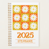 2025 Individuelle Name Retro Daisy Checkerboard Fl Planer (Vorderseite)