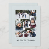 2025 inspirierende blaue Foto-Collage Feiertagskarte (Vorne/Hinten)
