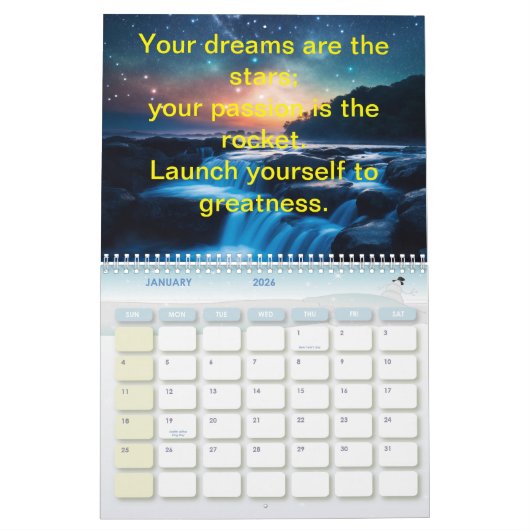 2025 inspirierende Zitate moderner Naturszenen Kalender (Jan 2026)