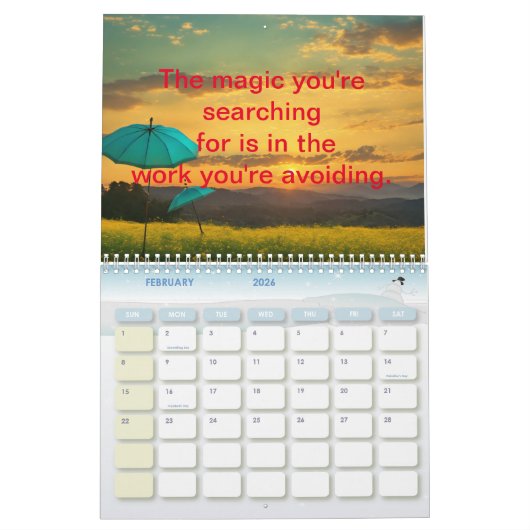 2025 inspirierende Zitate moderner Naturszenen Kalender (Feb 2026)