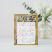 2025 Jahr auf einen Blick Kalender Neujahrskarte Postkarte (Stehend Vorderseite)
