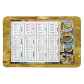 2025 Jahr auf einen Blick Kalender Neujahrsmagnet Magnet (Horizontal)