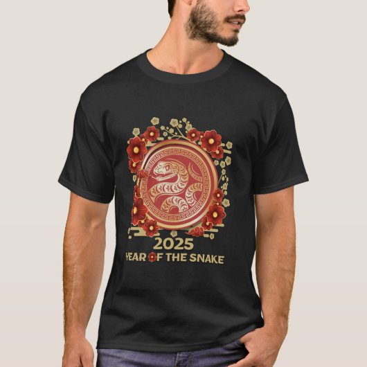 2025 Jahr der Schlange Chinesisch Zodiac Lunar New T-Shirt (Vorderseite)