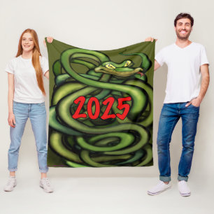 2025 Jahr der Schlange Fleece-Decke Fleecedecke