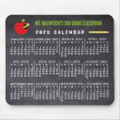 2025-Jahr-Kalender Schulkalender Name des Lehrers Mousepad (Vorne)