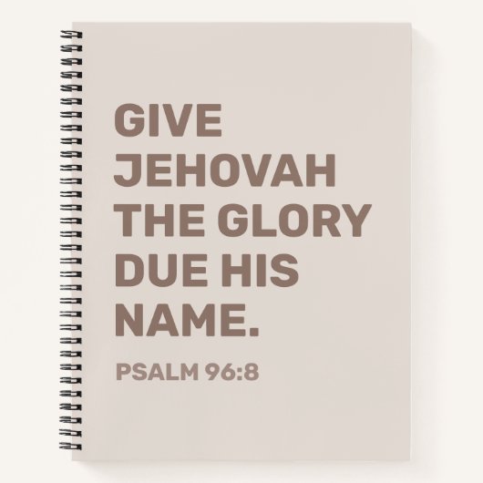 2025 Jahre Text-Notebook-Psalm 96:8 | JW Notebook Notizblock (Vorderseite)