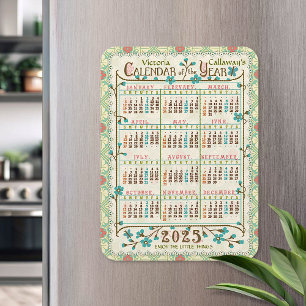 2025 Jahreskalender viktorianischer Jugendstil B Magnet