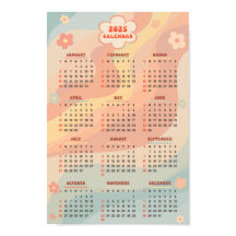 2025 Jährlicher Kalender Groovy Vintage Pastelle S