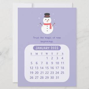 2025 Januar Monatlicher Kawaii Motivationskalender Ankündigung