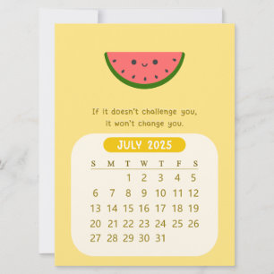 2025 Juli Monatlicher Kawaii Motivationskalender Einladung