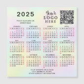 2025 Kalendar Custom QR Code Company Logo Pastel Magnetkarte (Vorderseite)