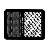 2025 Kalender 1 Fotos Magnet Schwarz hinzufügen (Horizontal)