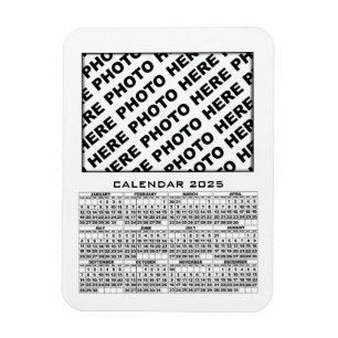 2025 Kalender 1 Fotos Magnet Weiß hinzufügen