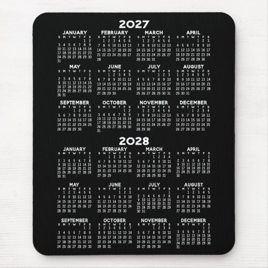2025 Kalender 2026 - schwarzer Hintergrund - Verti Mousepad (Vorne)