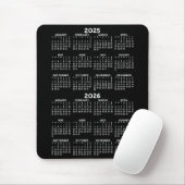 2025 Kalender 2026 - schwarzer Hintergrund - Verti Mousepad (Mit Mouse)
