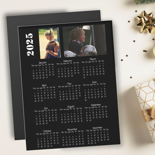 2025 Kalender 2 Fotocollage Magnet-Karte Magnetkarte