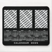 2025 Kalender 3 Vertikale Fotos hinzufügen Mousepa Mousepad (Vorne)