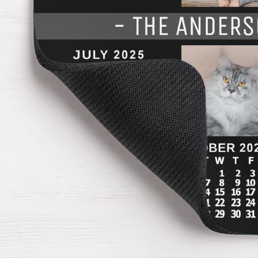2025 Kalender 4 Benutzerdefinierter Name des Fotos Mousepad (Ecke)