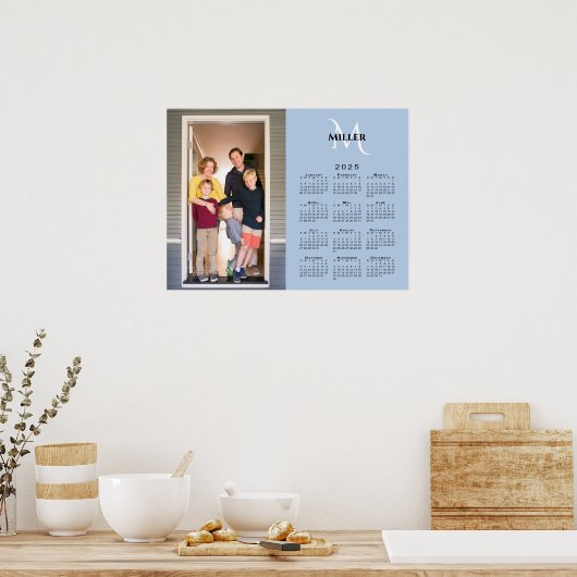 2025 Kalender Benutzerdefinierte Foto-Monogramm au Poster (Küche)