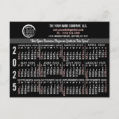 2025 Kalender Benutzerdefinierter Firmenlogo Name  Postkarte (Vorderseite)