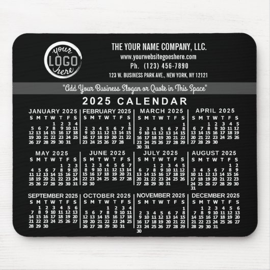2025 Kalender Benutzerdefinierter Firmenname Einfa Mousepad (Vorne)