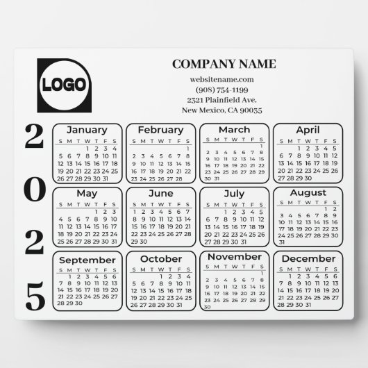 2025 Kalender Benutzerdefinierter Firmenname und L Fotoplatte (Vorderseite)