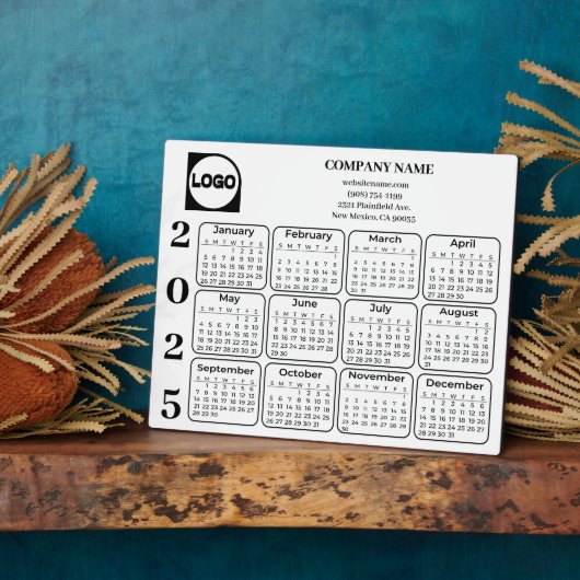 2025 Kalender Benutzerdefinierter Firmenname und L Fotoplatte (Seite)