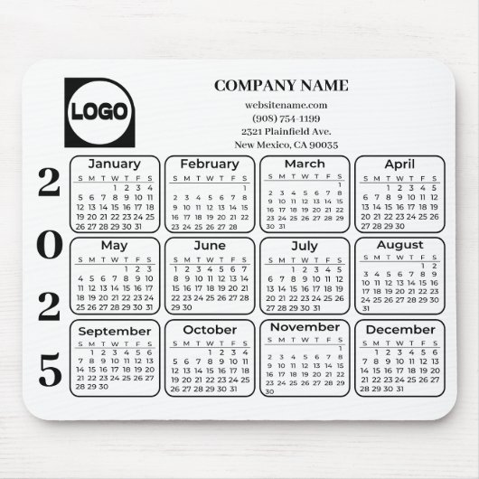 2025 Kalender Benutzerdefinierter Firmenname und L Mousepad (Vorne)