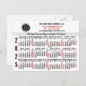 2025 Kalender Benutzerdefinierter Firmenname Weiß  Postkarte (Vorne/Hinten)