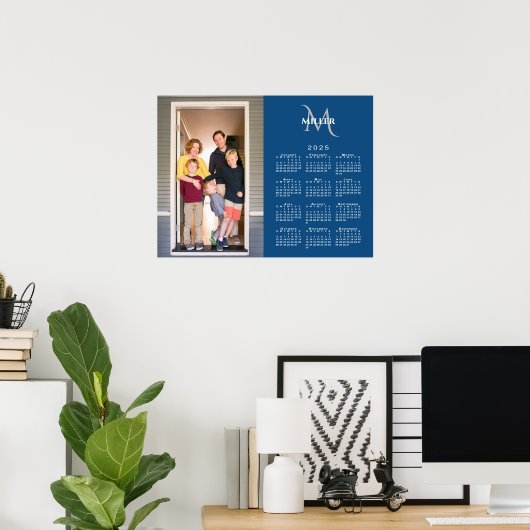 2025 Kalender Benutzerdefiniertes Foto Monogramm N Poster (Heimbüro)
