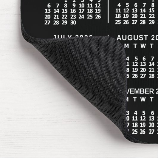 2025 Kalender Black Custom Business Logo Name Easy Mousepad (Ecke)