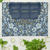 2025 Kalender - Blumengestein Geschirrtuch (Gefaltet)