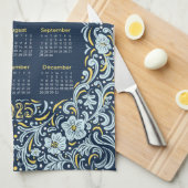 2025 Kalender - Blumengestein Geschirrtuch (Viertel Falte)