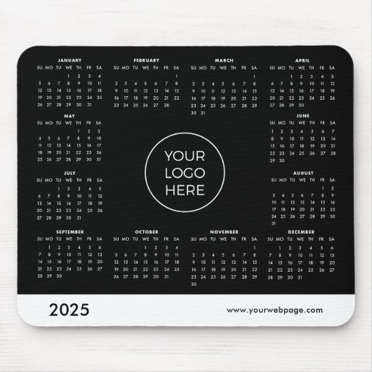 2025 Kalender Business Black Mouse Pad Mousepad (Vorne)