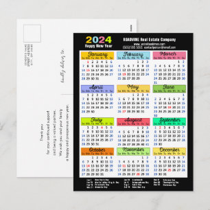 2025 Kalender Business Elegant Rosa Minimalistisch Feiertagspostkarte