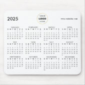 2025 Kalender Business-Logo Schwarz Mousepad (Vorne)