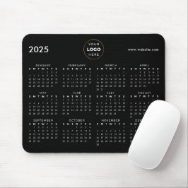 2025 Kalender Business-Logo Schwarz Mousepad