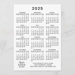 2025 Kalender Business-Logo Schwarz-Weiß-Minimal Programm