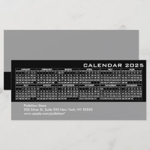 2025 Kalender Business Rack Card Schwarz