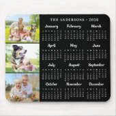 2025 Kalender Custom 3 Fotos Moderne Familie Mousepad (Vorne)