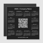 2025 Kalender Custom Business QR Code Black Magnet (Vorne/Hinten)