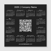 2025 Kalender Custom Business QR Code Black Magnet (Vorderseite)