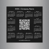2025 Kalender Custom Business QR Code Black Magnet