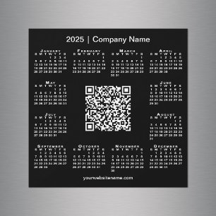 2025 Kalender Custom Business QR Code Black Magnet