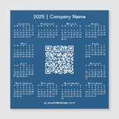 2025 Kalender Custom Business QR Code Blue Magnet (Vorderseite)